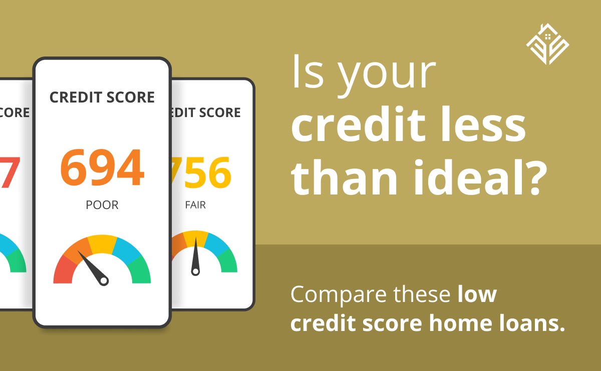 Is your credit less than ideal? Compare these low credit score home loans.