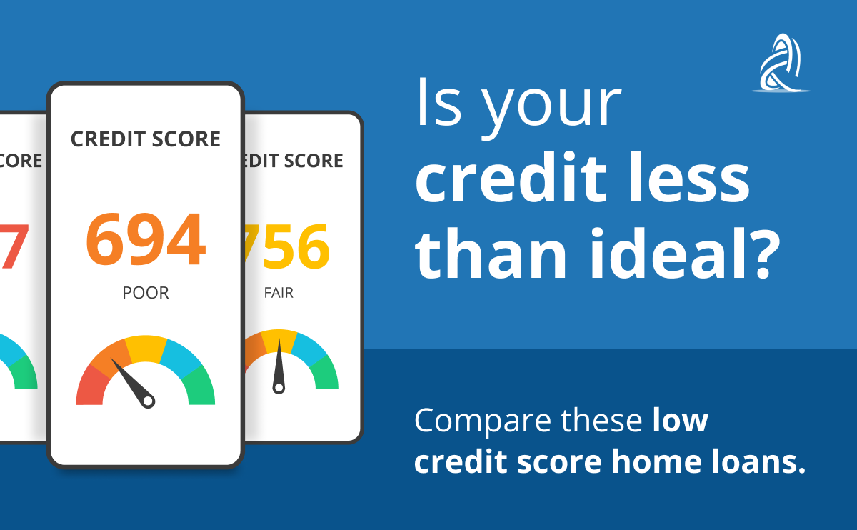 Is your credit less than ideal? Compare these low credit score home loans.