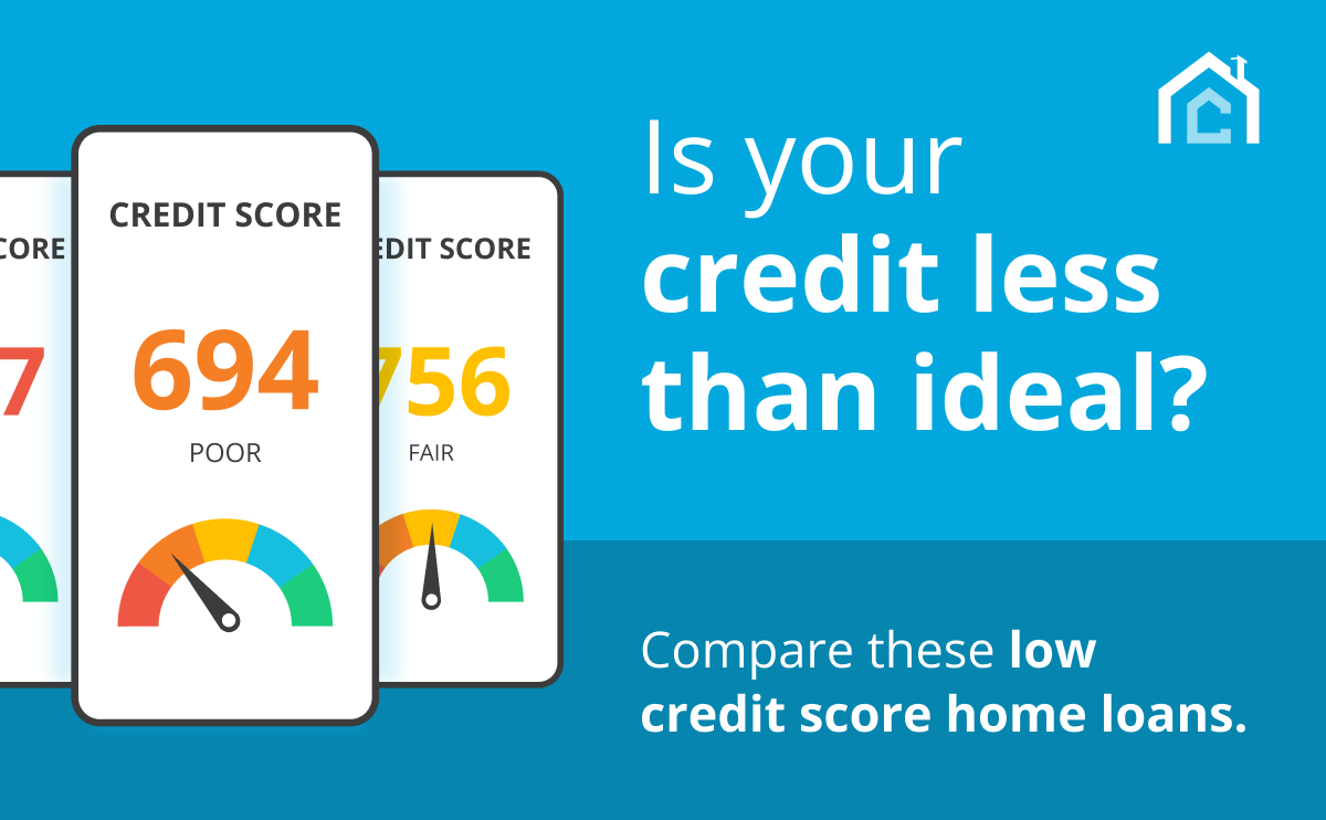 Is your credit less than ideal? Compare these low credit score home loans.