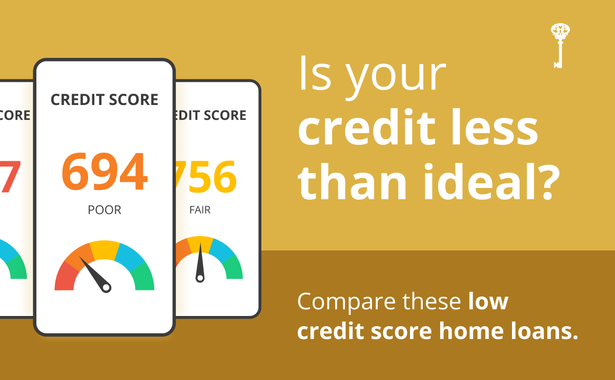 Is your credit less than ideal? Compare these low credit score home loans.