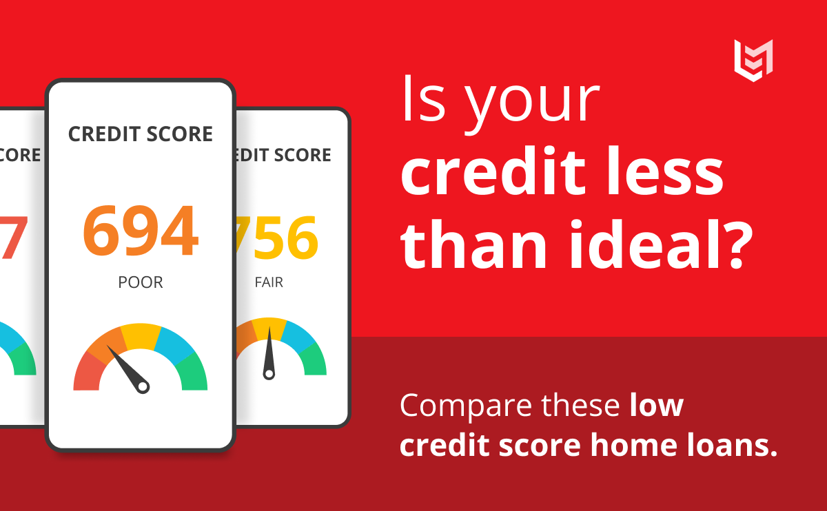 Is your credit less than ideal? Compare these low credit score home loans.