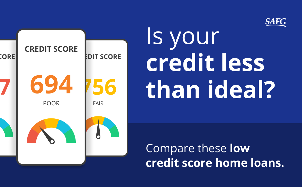 Is your credit less than ideal? Compare these low credit score home loans.