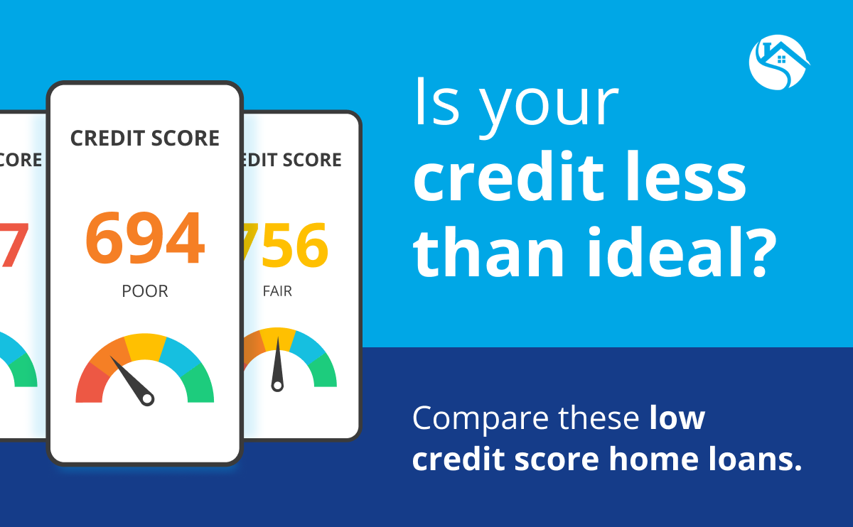 Is your credit less than ideal? Compare these low credit score home loans.